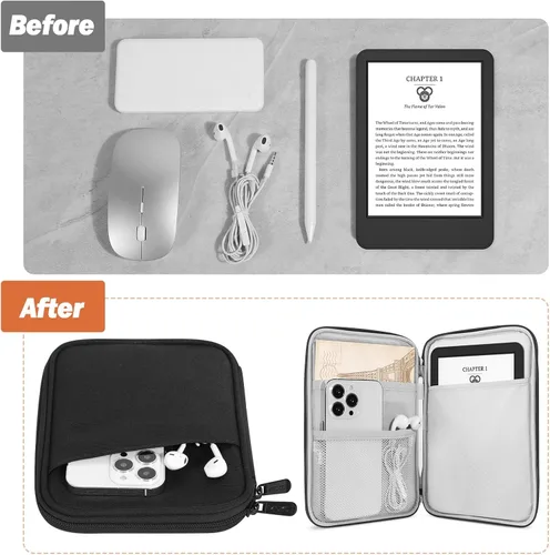 Vista 5 de MoKo Bolsa de manga para eReader de 6-7 pulgadas para ereader Colorsoft Signature Edition, totalmente nuevo 6 pulgadas ereader 11ª generación Negro