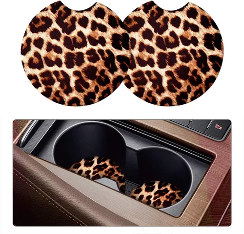 Vista 22 de Posavasos absorbentes para automóvil para bebidas, paquete de 2 bonitos portavasos para mujeres con agarre en la punta de los dedos, accesorios