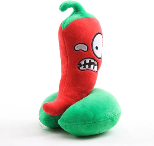 Vista 2 de Plantas de peluche de peluche, figuras de muñeca de peluche, regalo de cumpleaños para niños (pimienta roja)