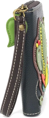 Vista 2 de CHALA Cartera con cremallera pulsera 8 ranuras para tarjetas de crédito piel sintética resistente
