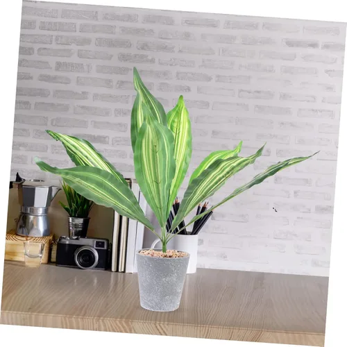 Vista 9 de Garneck 2pcs Artificial Tiger Piranha Interior Fake Plant Película Hoja Green1