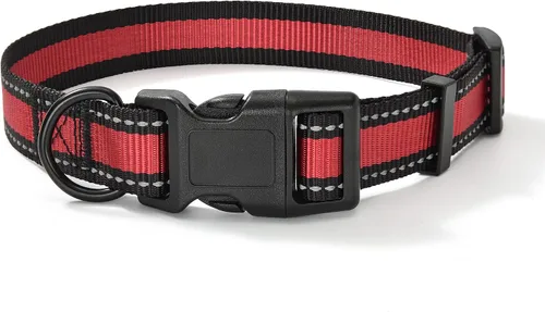 Vista 12 de Mile High Life - Collar para perro con rayas reflectantes 3M y correa de nailon, rojo, azul, verde, morado y rosa