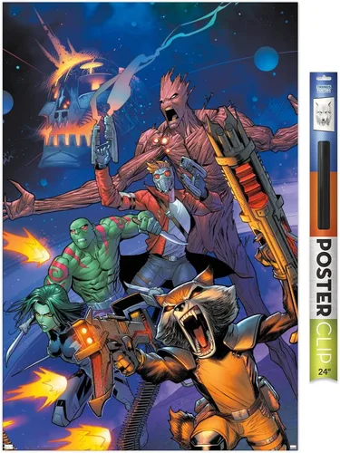 Vista 17 de Trends International Marvel Comics Guardianes de la Galaxia - Póster de pared con gritos grupales, 22.4 pulgadas de largo x 14.7 pulgadas, versión