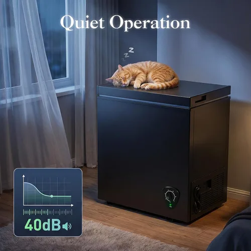 Vista 4 de LifePlus Congelador de 4,2 pies cúbicos - Congelador compacto profundo con enfriamiento rápido de 7 ajustes de temperatura, polea conveniente