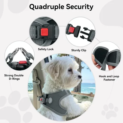 Vista 29 de Joytale Arnés para Perros Pequeños, Chaleco de Malla Transpirable Step-in, Arneses Acolchados Suaves Reflectantes para Gatos y Perros Cachorros