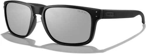Vista 11 de Gafas de sol polarizadas deportivas para hombre, gafas de sol de marco flexible para pesca deportiva masculina Marco negro/lente negra/metal plateado