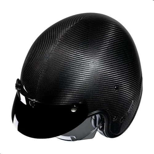 Vista 6 de HJC V31 Casco de motocicleta de carbono sólido con visera IS-10, aprobado por DOT (carbono, pequeño)