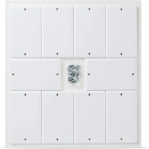 Vista 15 de Bates - Cubierta de pared en blanco con borde moderno, 4.88 x 3.18 pulgadas, paquete de 4, blanco, 1 banda, placa de cubierta de salida en blanco