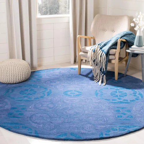Vista 31 de SAFAVIEH Wyndham Collection - Alfombra decorativa de 2 x 3 pies, beige y azul, hecha a mano, lana moderna, ideal para zonas de alto tráfico