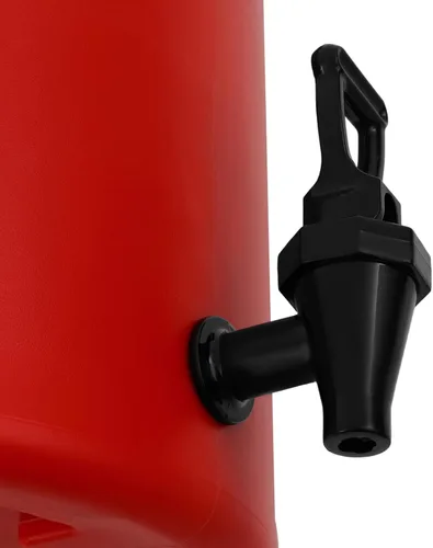 Vista 8 de Dispensador de bebidas aislado de 2.6 galones / 10 litros, dispensador de bebidas frías y calientes de acero inoxidable rojo, dispensador de bebidas