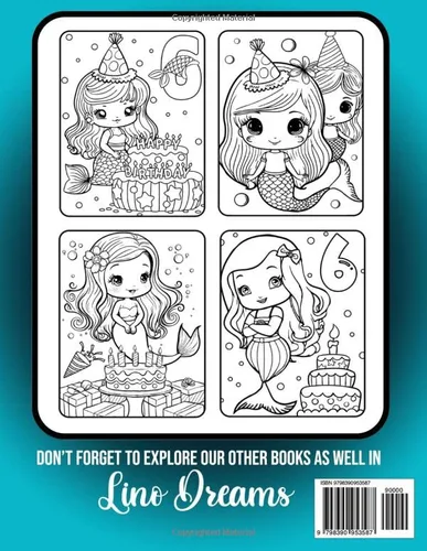 Vista 2 de Mermaid Birthday Coloring Book For 6 Year Old Girls 6 Year Old Girl Mermaid Gift Ideas For Girls