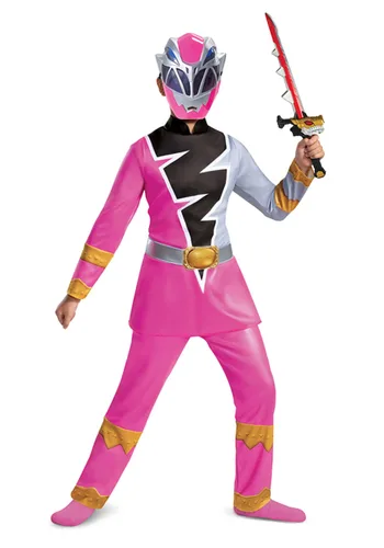 Vista 7 de Disfraz de Power Rangers Dino Fury Ranger Rosa para Niños Multicolor
