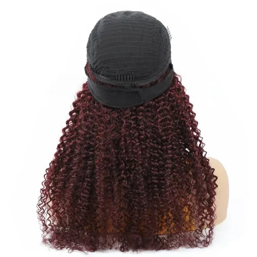 Vista 3 de Peluca de cabello humano con diadema de ondas profundas, sin pegamento, pelucas de cabello rizado sin encaje frontal, pelucas de cabello humano