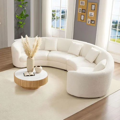 Vista 15 de Sofá modular modular de asiento profundo de 118 pulgadas con otomana