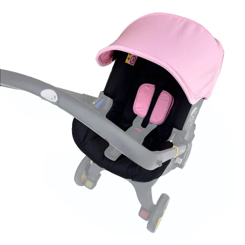 Vista 7 de Kits de cambio de cojín de asiento, ropa, sombrilla, toldo para cochecito compatible con asiento de automóvil y cochecito Doona (negro)