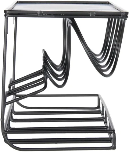 Vista 3 de Oenophilia Estante de pared para bar de vinos, estante de vino montado en la pared, soporte para botellas y copas de vidrio, estante de metal sólido
