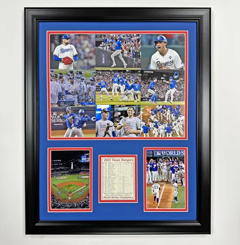 Vista 4 de Texas Rangers Campeones de la Serie Mundial 2023 Collage de fotos enmarcadas 2 tamaños y estilos (ALCS, 12 x 15 pulgadas)
