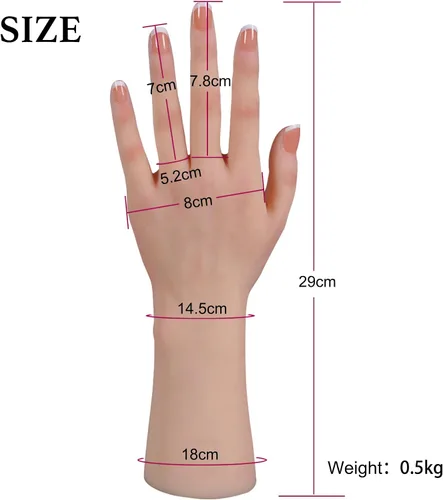 Vista 4 de YIQI Maniquí de mano femenina de silicona realista tamaño real modelo de mano exhibición de joyería (la mano izquierda)