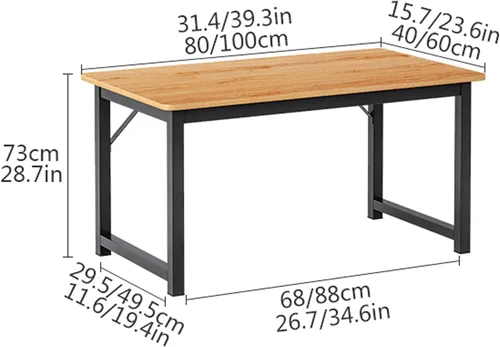 Vista 2 de Escritorio de PC moderno de estilo simple, estación de trabajo resistente para sala de estudio, escritorio industrial de 29.6 pulgadas de alto, mesa