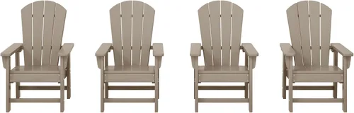Vista 18 de WestinTrends Malibu Kids - Silla de patio de plástico HDPE Adirondack para exteriores, color negro