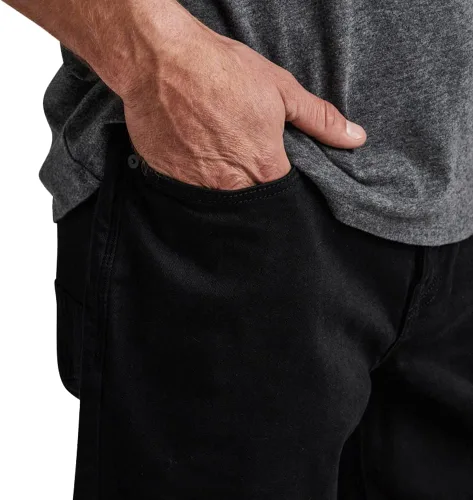Vista 6 de Roark Pantalones de mezclilla HWY 128 de sarga rotos de corte recto para hombre, elegante diseño de 5 bolsillos, pantalones casuales para uso diario