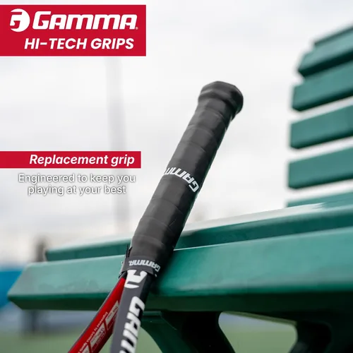 Vista 2 de Gamma Hi-Tech Replacement Tennis Grip, High Traction Feel, Maximum Control, Durable Tennis Racquet Grip, Tacky Surface
