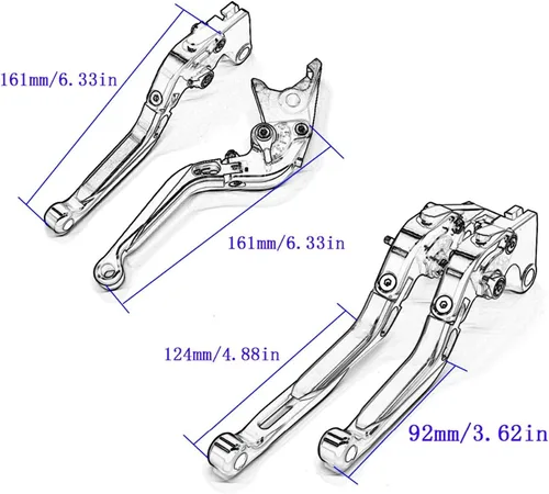 Vista 2 de Palanca de embrague de freno de motocicleta extensible de aluminio CNC para Yamaha Fz25 2017-2018 FZ25 manijas palancas manijas palancas palancas