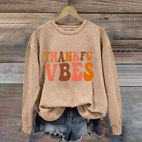 Vista 3 de Wdminyy Sudaderas de moda para mujer 2023 con estampado gráfico de letras de otoño con cuello redondo y manga larga