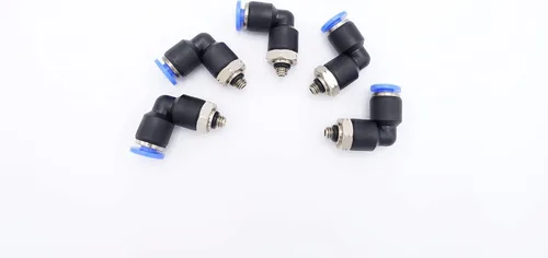 Vista 40 de Accesorio de Conexión por Empuje 1/2" Tubo OD x 1/2" Rosca Macho NPT, Codo Neumático Macho para Línea de Aire y Agua de 90 Grados con Giratorio