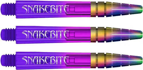 Vista 2 de RED DRAGON Peter Wright Snakebite Nitrotech - Tallos de dardos iónicos morados, 2 juegos por paquete (6 tallos en total)
