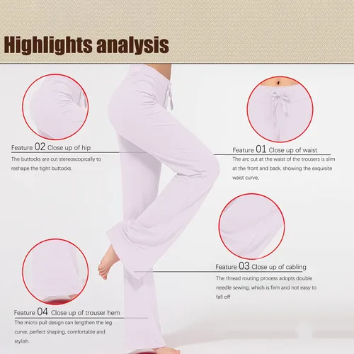 Vista 3 de Pantalones deportivos de gran tamaño para mujeres altas, pantalones de entrenamiento Athleisure con cordón de cintura alta, pantalones de pierna