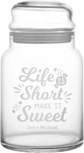 Vista 15 de Let's Make Memories Tarros de cristal personalizados para dulces variados - Cualquier diseño de mensaje, fuente de bloque