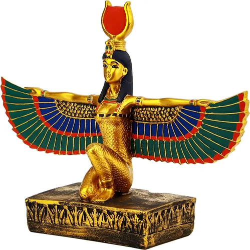 Vista 2 de La antigua estatua egipcia de Isis alas diosa de la fertilidad y también era conocida como la diosa de la maternidad, la magia, la muerte