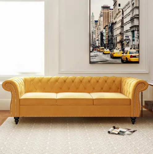 Vista 12 de AVZEAR Silla de Acento para Sala de Estar, Silla de Sofá Tapizada Silla de Sofá Individual con Respaldo Acolchado, Silla de Sofá Chesterfield