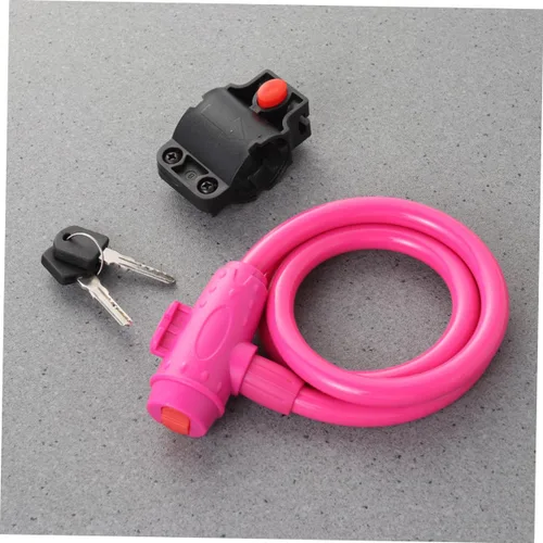 Vista 5 de INOOMP Candado de bicicleta antiarañazos, color rosa, candado de acero para bicicleta, bloqueo de cadena, sin llave, acabado cromado
