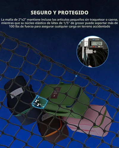 Vista 3 de Orion Motor Tech - Red de carga pequeña de 2 x 3 pies con malla pequeña de 2 x 2 pulgadas, red de carga de tamaño máximo de 4 x 6 pies