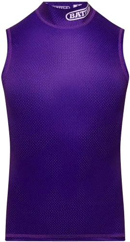 Vista 7 de Battle Camisa deportiva sin mangas de compresión con cuello simulado, malla elástica en 4 direcciones, absorbe la humedad