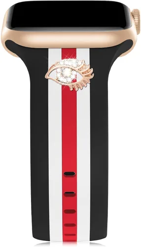Vista 11 de Banda de diseñador con adornos decorativa compatible con Apple Watch de 38mm 40mm 41mm 42mm 44mm 45mm 46mm 49mm, para mujeres y hombres, pulseras