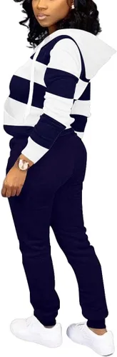 Vista 2 de TOPSRANI Conjunto deportivo de dos piezas para mujer, conjunto de sudadera con capucha a juego