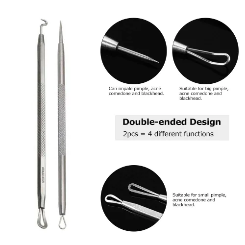 Vista 3 de Pinkiou Removedor de puntos negros, herramienta para eliminar espinillas, comedón, extractor de acné, removedor de manchas, kit de eliminación