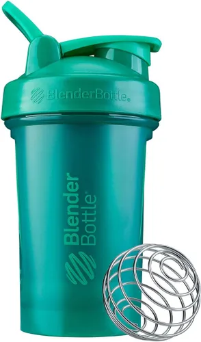 Vista 5 de BlenderBottle Classic v2 - Botella mezcladora de 20 onzas, transparente/negro, y botella mezcladora Classic V2 de 20 onzas, verde esmeralda
