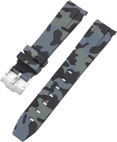 Vista 50 de Correa de camuflaje para Omega Moon Curvo Extremo Pulsera de goma de silicona Hombres Mujeres Sport Watch Band Accesorio 0.787 in