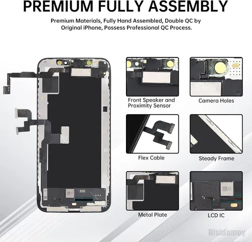 Vista 2 de Pantalla de repuesto para iPhone Xs LCD de 5.8 pulgadas con altavoz de oído Display Digitizer Assembly 3D Touch Fix Tool Front Earpiece Proximity