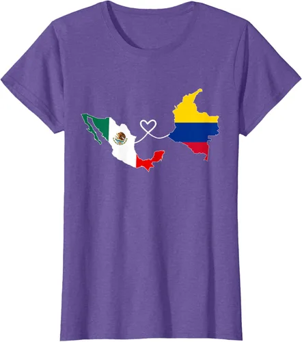 Vista 23 de Camiseta Half Colombian Half Mexican Flag Map DNA Mexico Colombia