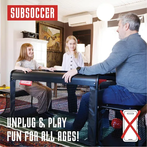 Vista 2 de Subsoccer S3 Juego de Fútbol de Mesa Portátil Resistente para Interiores y Exteriores con Bancos y Pelota, Diseño de Fácil Montaje y Transporte