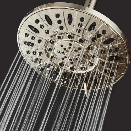 Vista 5 de AquaDance Cabezal de ducha de lluvia de níquel cepillado de alta presión de 6 configuraciones de 7" pulgadas – Ángulo ajustable, chorros de cabezal