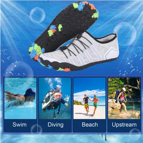 Vista 7 de L-RUN - Zapatos deportivos para el agua, calzado acuático unisex con sensación descalza para natación, senderismo, caminar