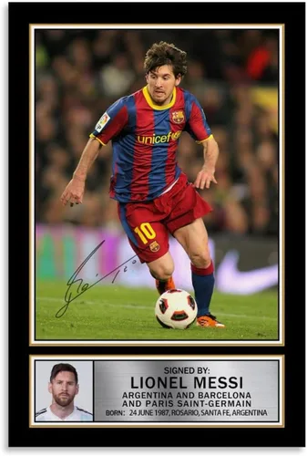 Vista 12 de SUKORI Messi - Póster Messi firmado (4) para dormitorio, estética, 12 x 18 pulgadas, sin marco