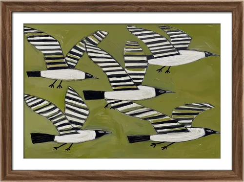 Vista 103 de MUDECOR Lienzo enmarcado prémium para pared, pinos nevados en bosque de invierno, ilustraciones modernas, arte contemporáneo, escénico, divertido