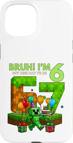 Vista 6 de Bruh I'm 6 But One-Day I'll Be 67 Retro 6th Birthday Kids Case for iPhone 17